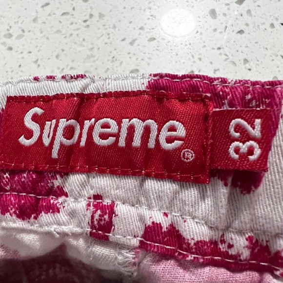 Supreme Belted Shorts Red and White Print - Picture 8 of 12